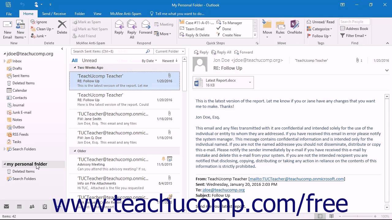 search emails in outlook 2016